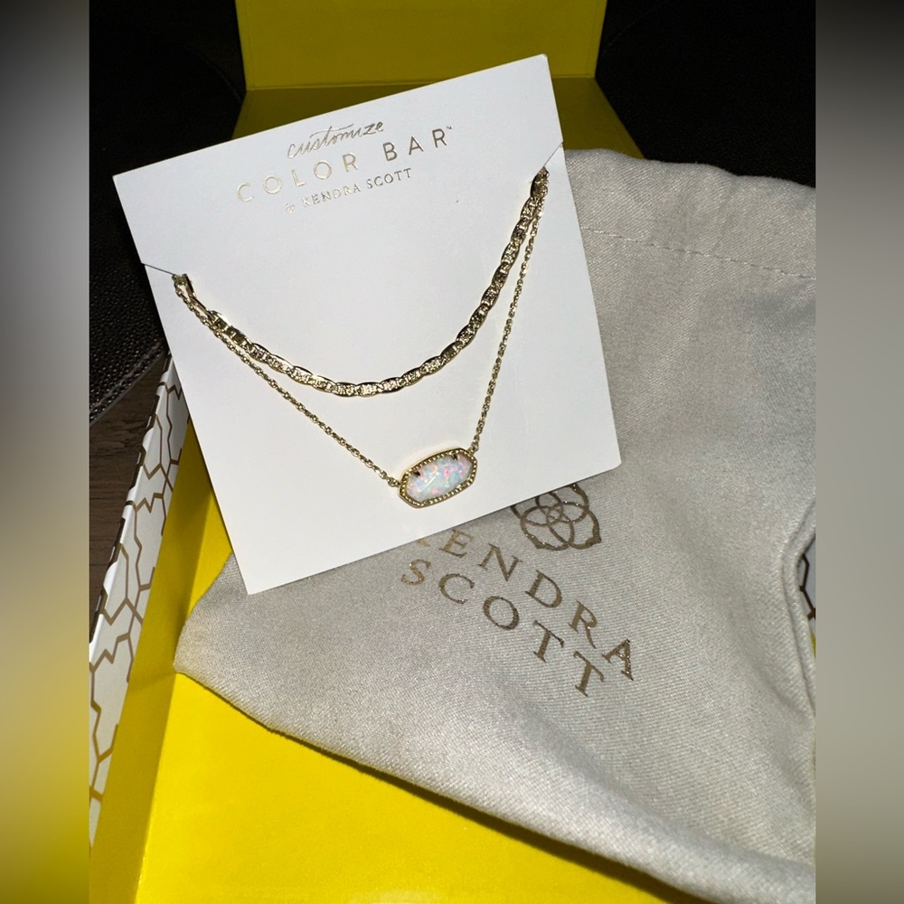 Kendra Scott - Elisa MultiStrand Necklace With Iridescent White Kyocera Opal